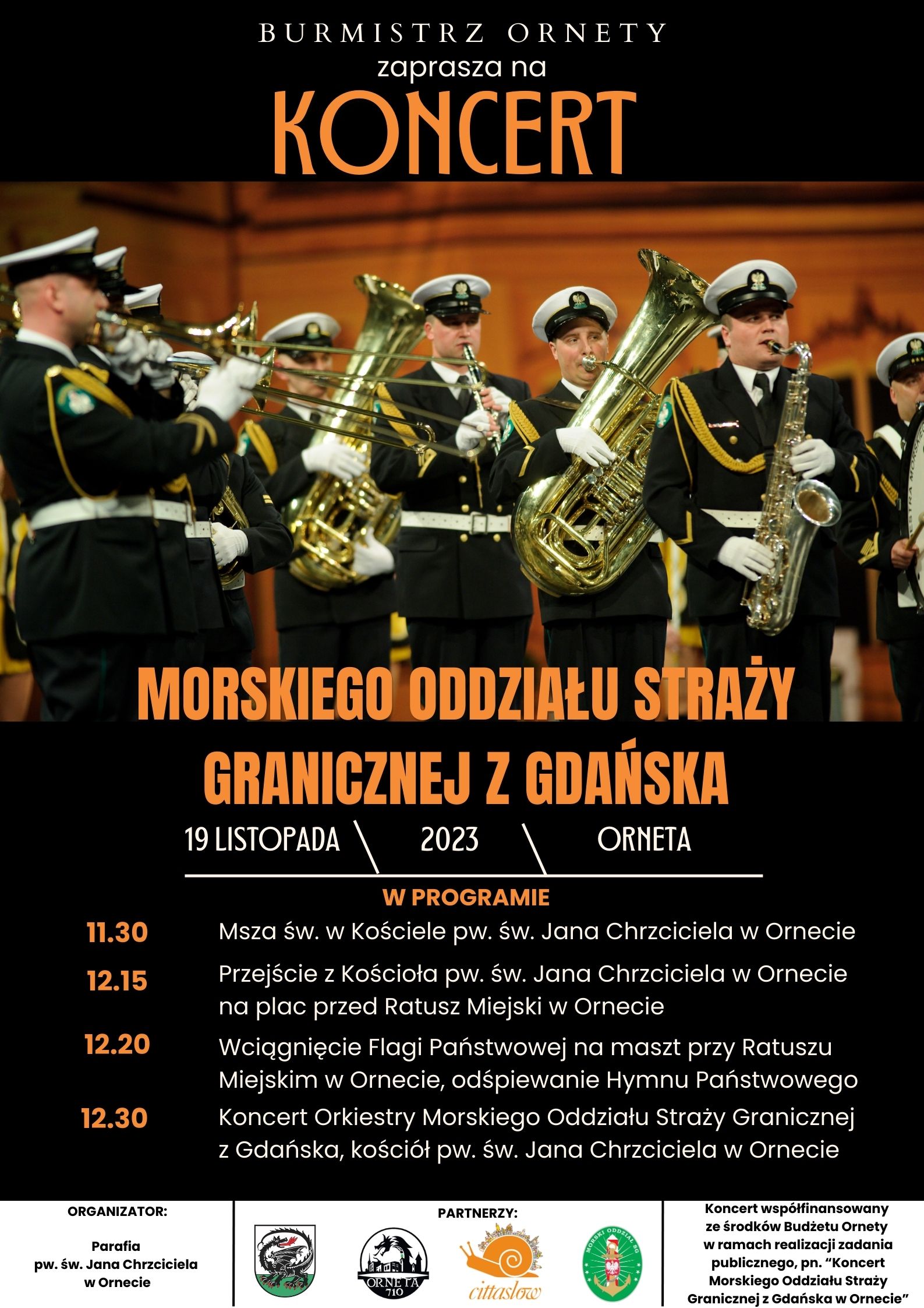 Koncert Orkiestry Dętej Morskiego Oddziału Straży Granicznej z Gdańska
