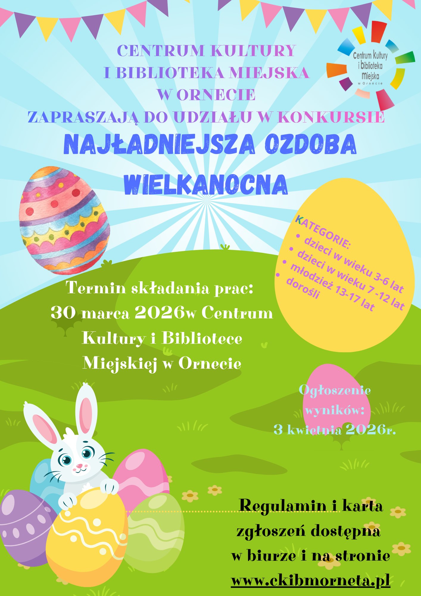 Plakat Konkurs - Najładniejsza Ozdoba Wielkanocna