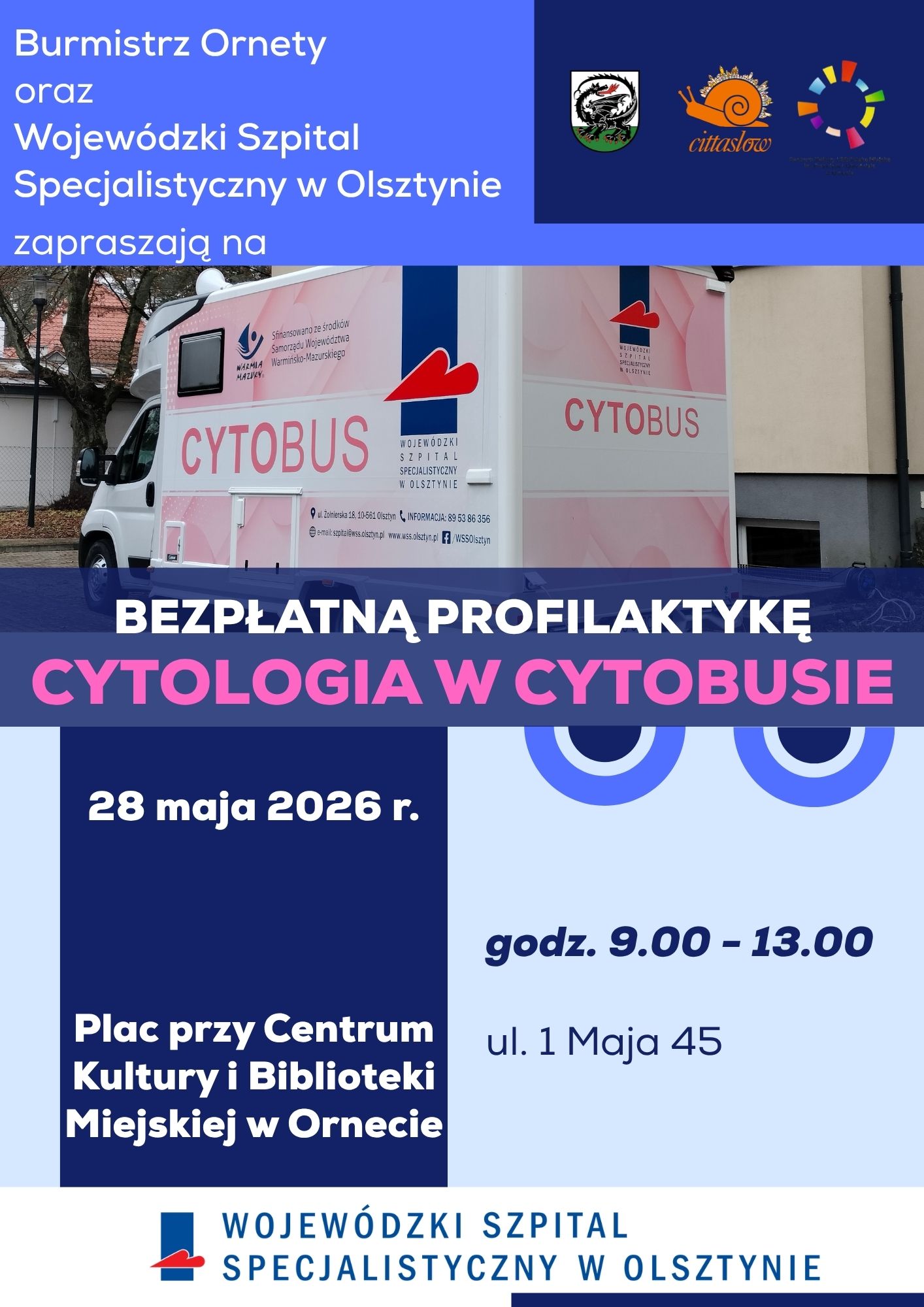 Plakat - bezpłatna profilaktyka - cytologia w cytobusie