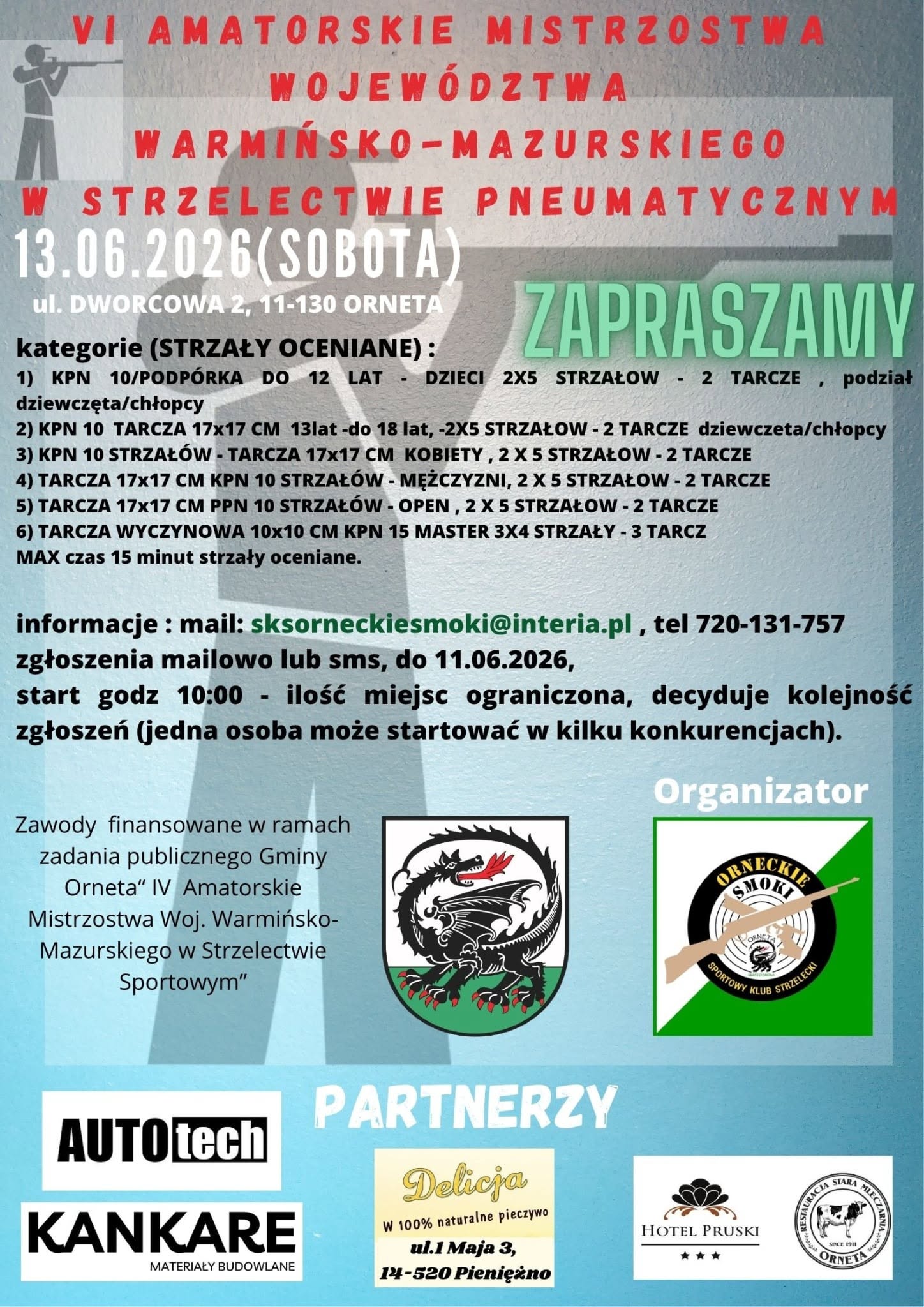 Plakat - Amatorskie Mistrzostwa w Strzelectwie Pneumatycznym
