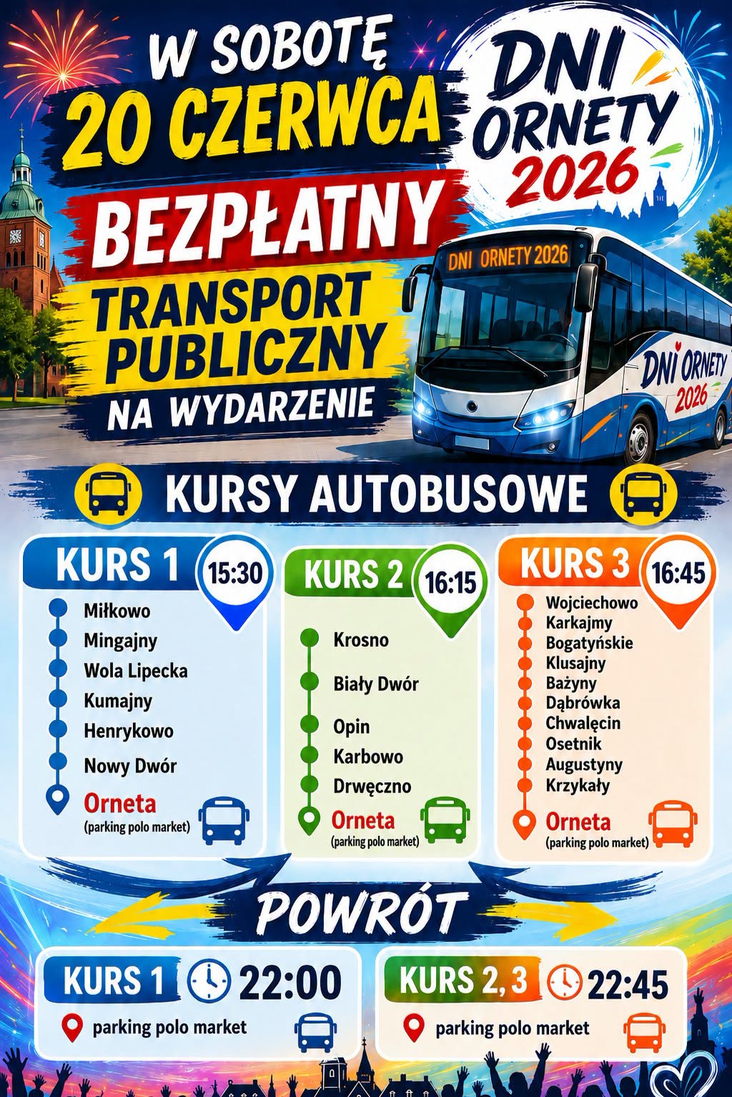 Plakat - rozkład jazdy autobusów