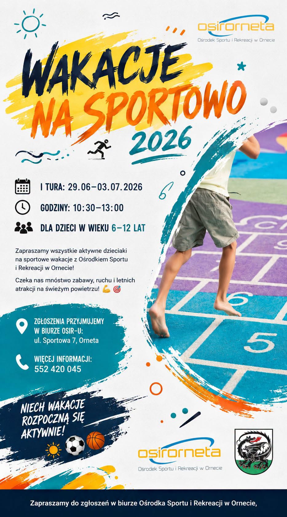 Wakacje na Sportowo z OSiR - Plakat