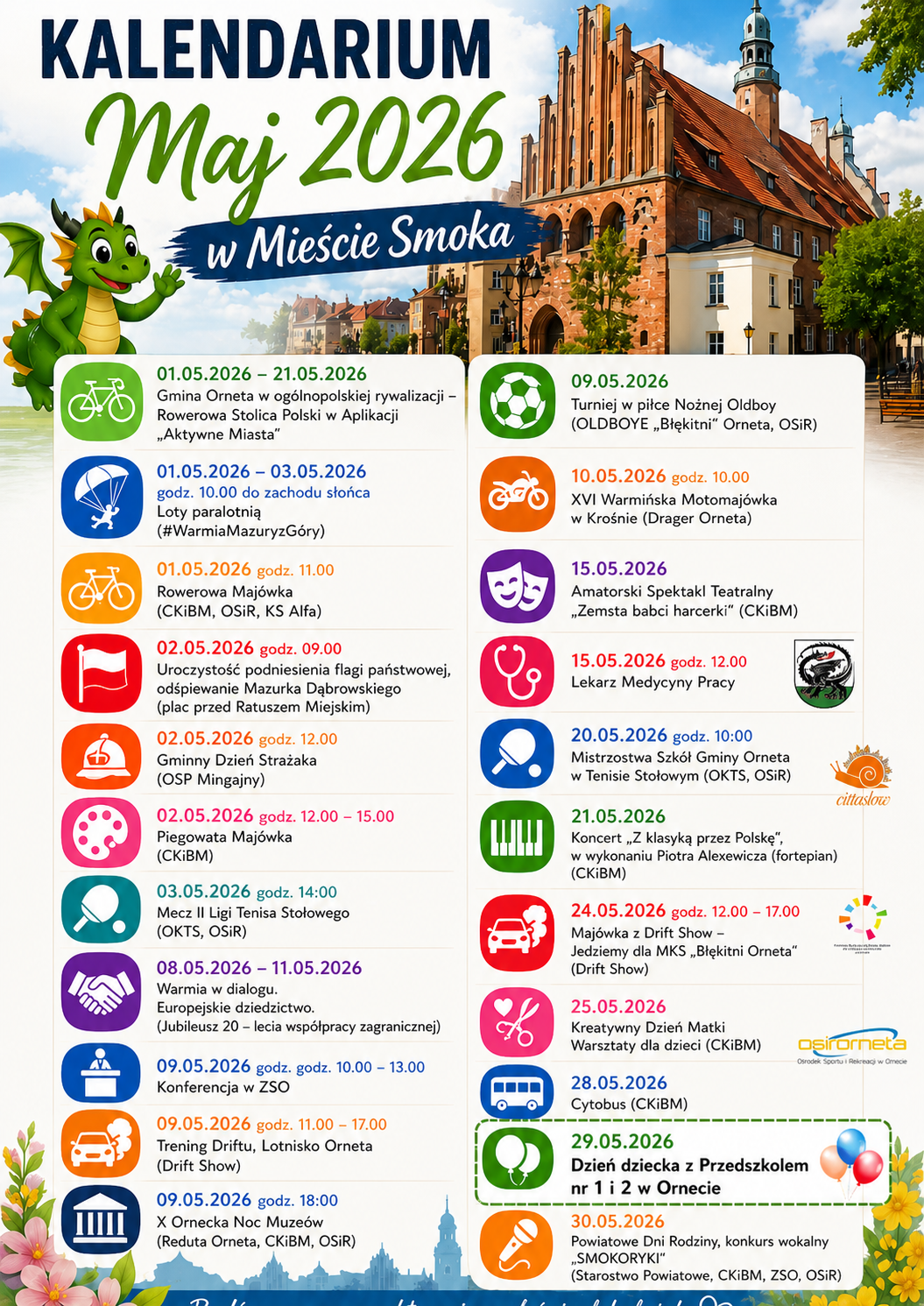 Plakat - kalendarz wydarzeń maj 2026