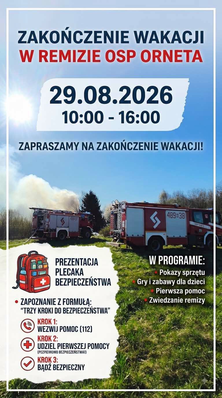 Dzień Otwarty w OSP Orneta - plakat