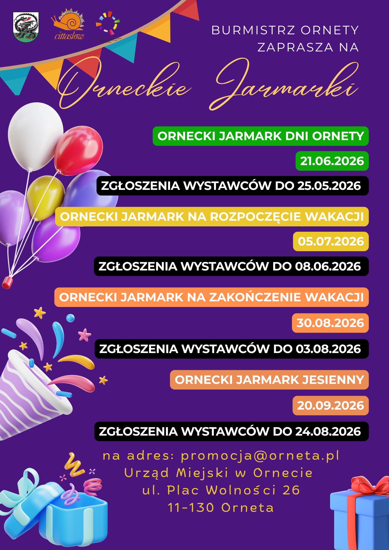 Plakat - Orneckie Jarmarki 2026