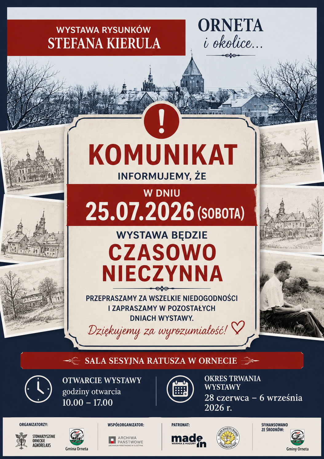 czasowe zamknięcie wystawy - plakat