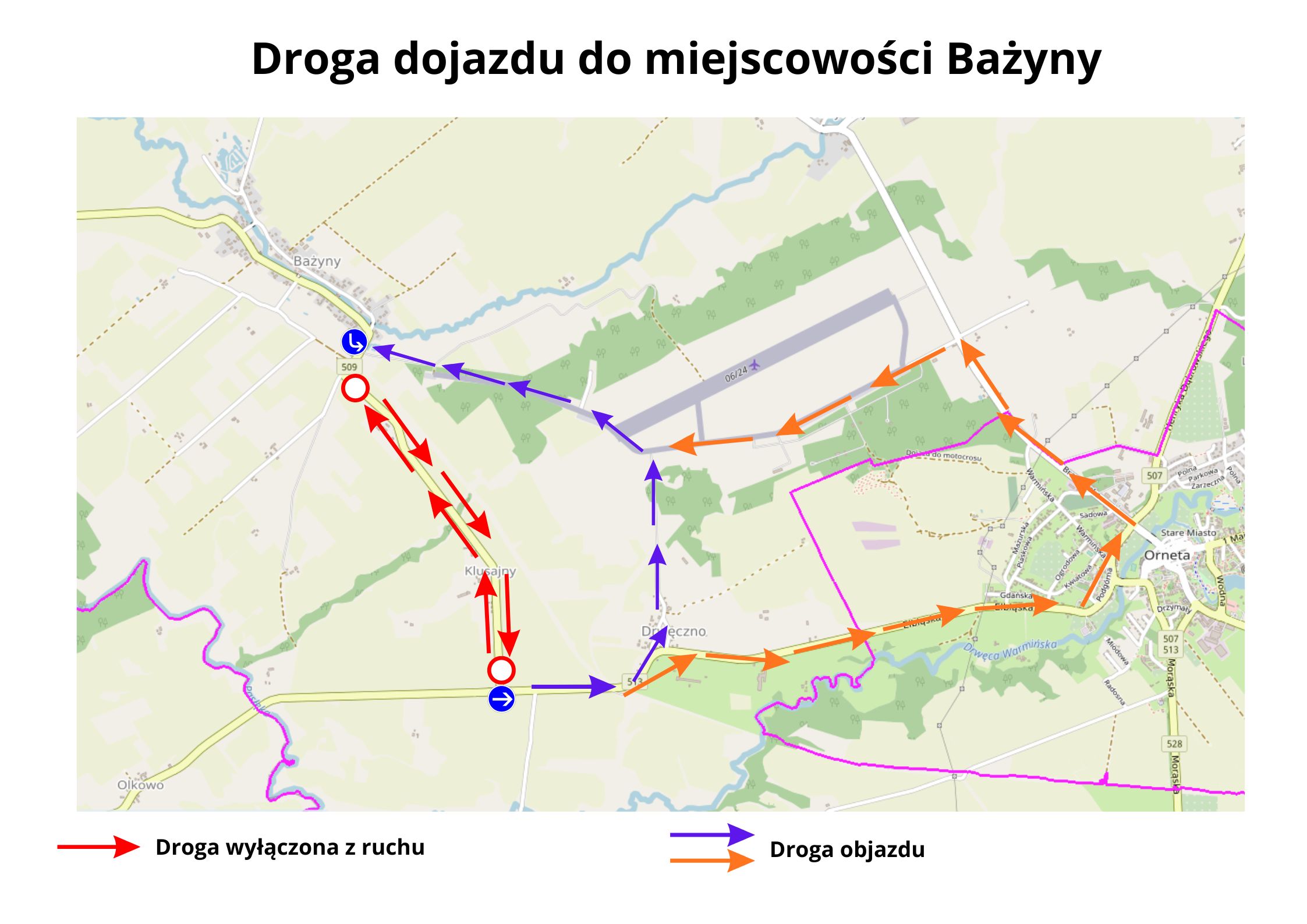 Utrudnienia w ruchu drogowym - mapa