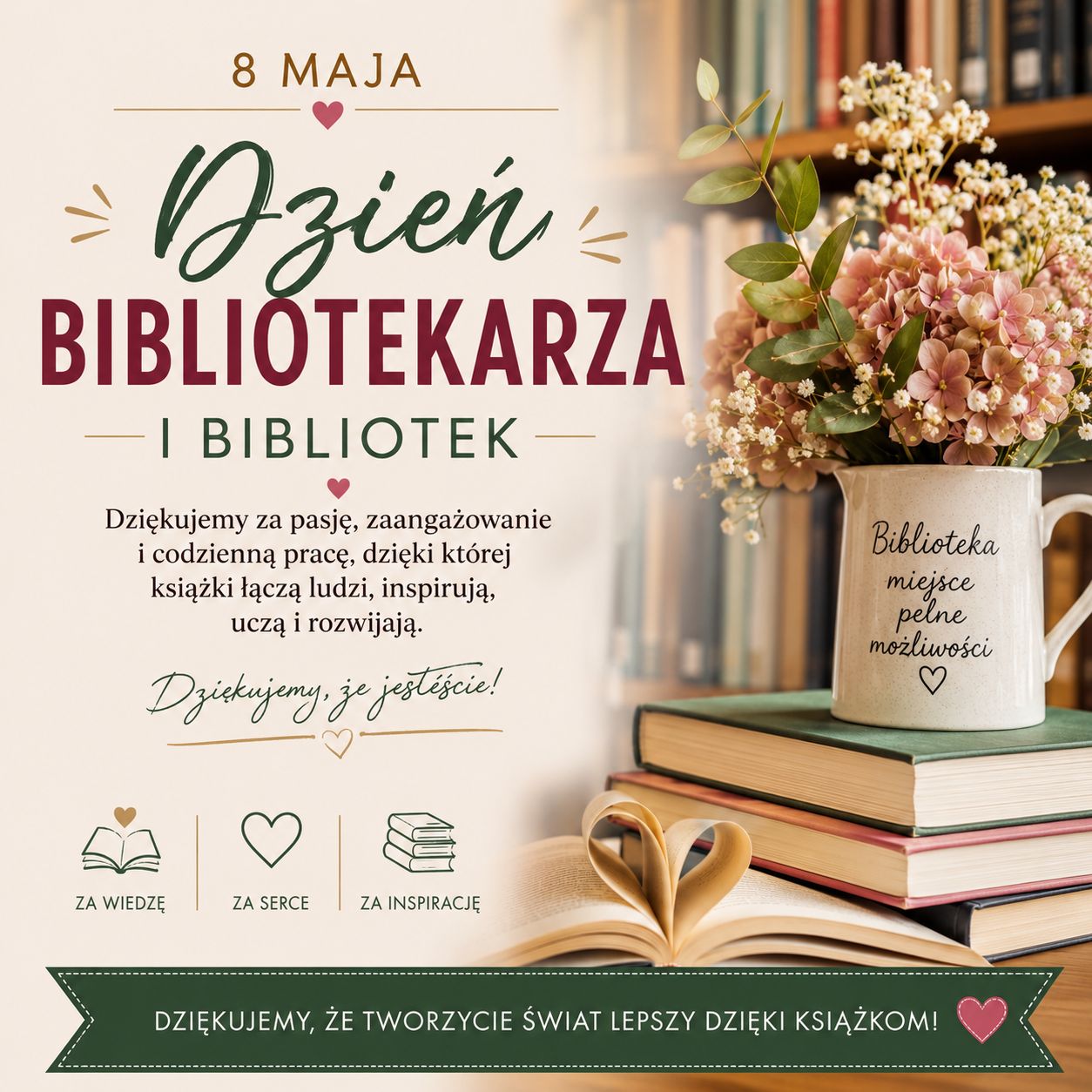 Grafika - Dzień Bibliotekarza i Bibliotek