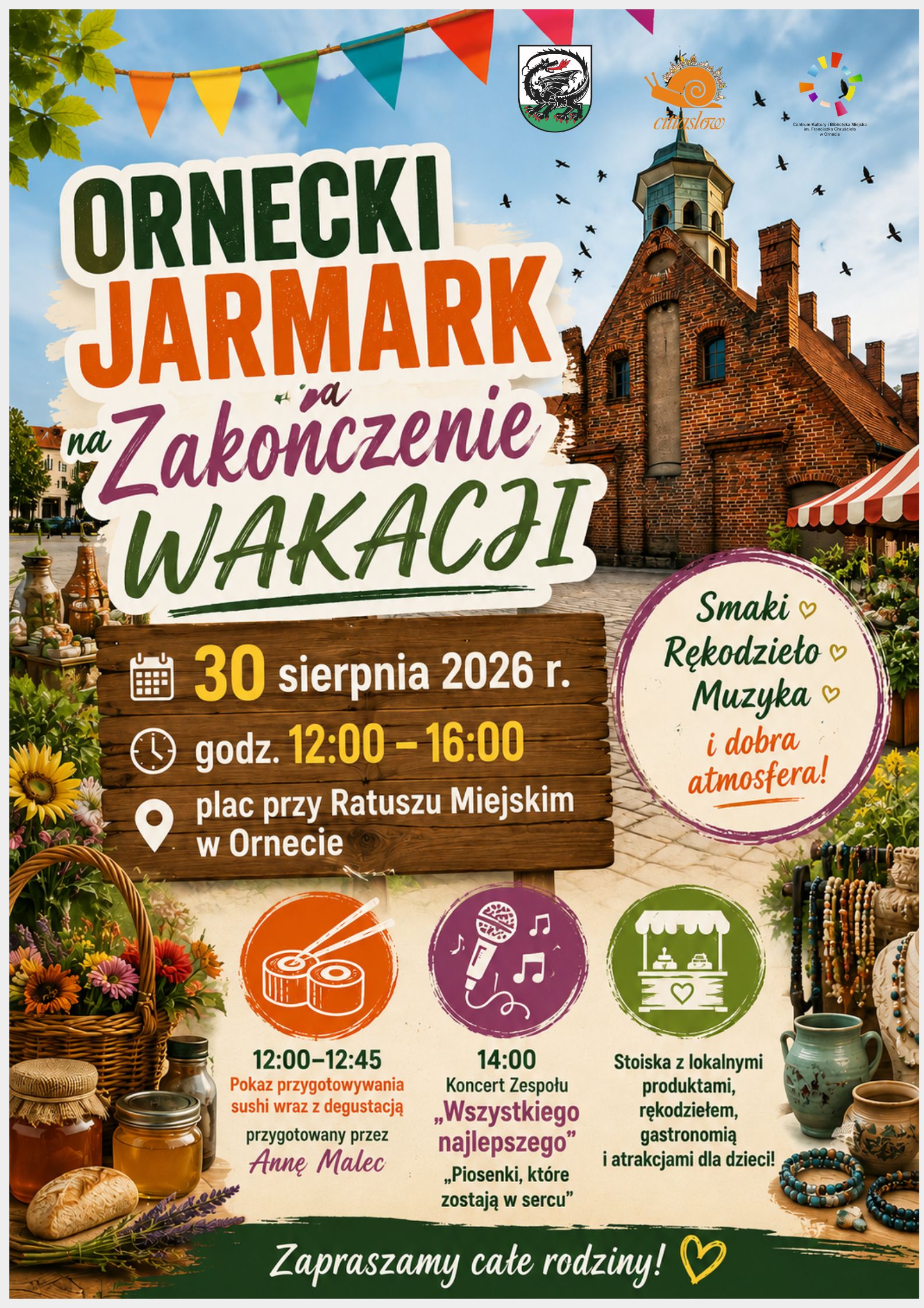 Plakat - Ornecki Jarmark na Zakończenie Wakacji