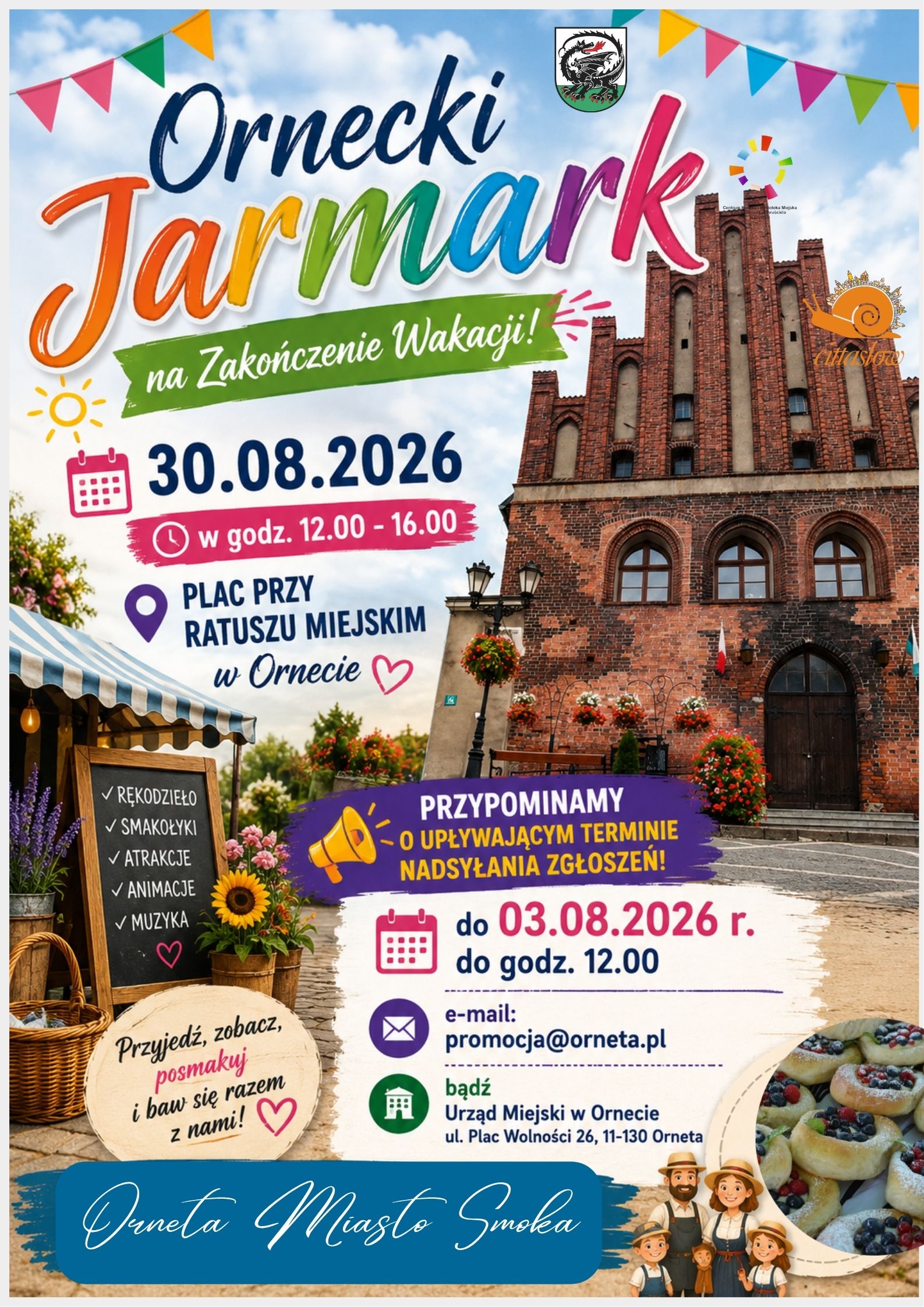 Plakat - Ornecki Jarmark na Zakończenie Wakacji