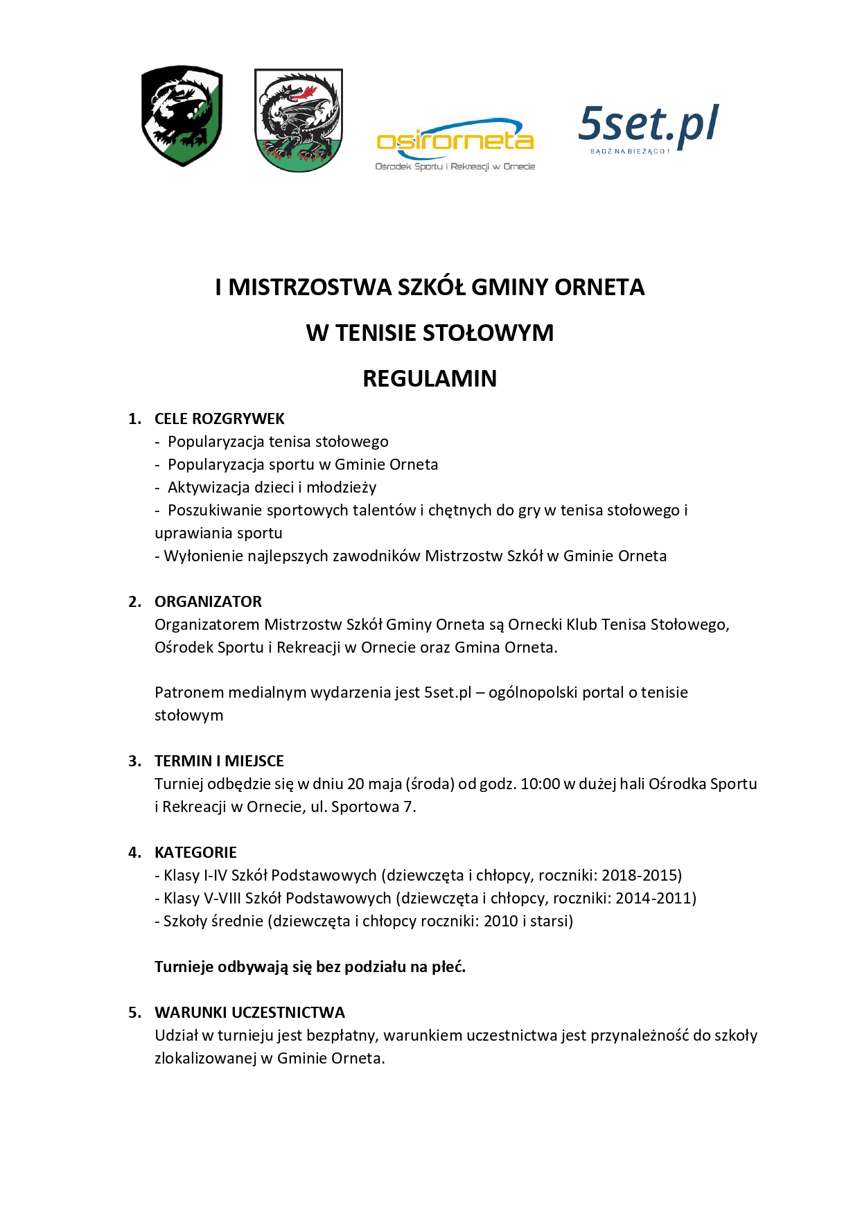Regulamin strona 1