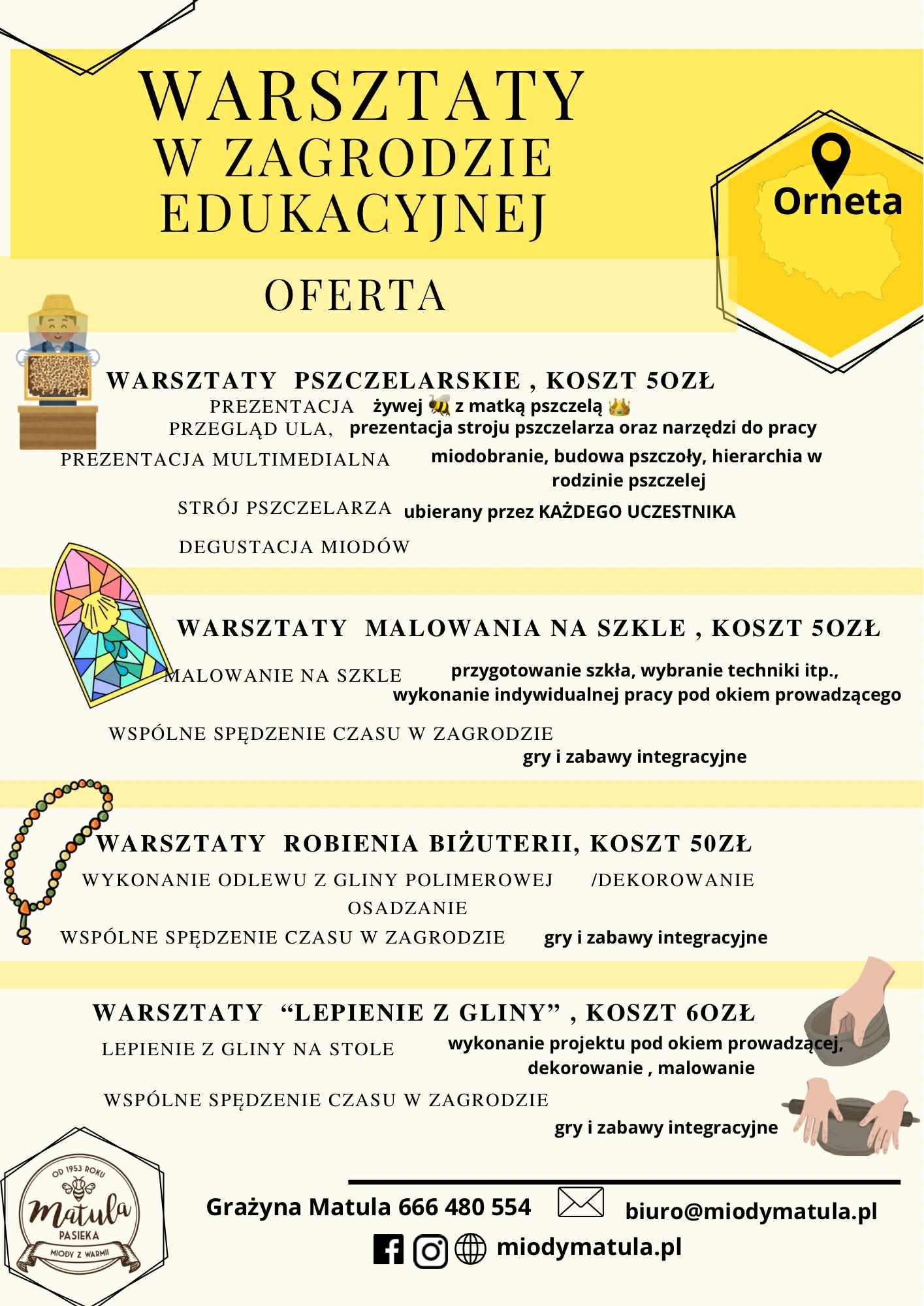 Plakat - Warsztaty w Zagrodzie Edukacyjnej