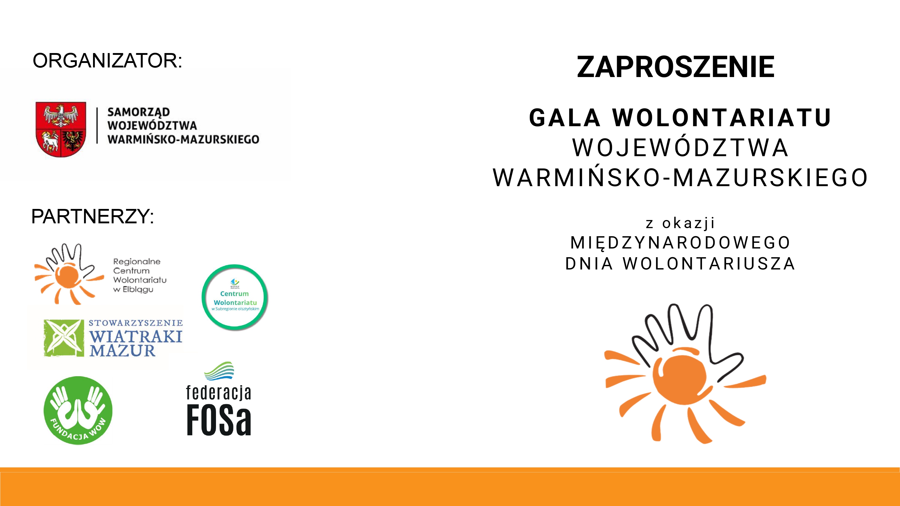 Zaproszenie Gala Wolontariatu