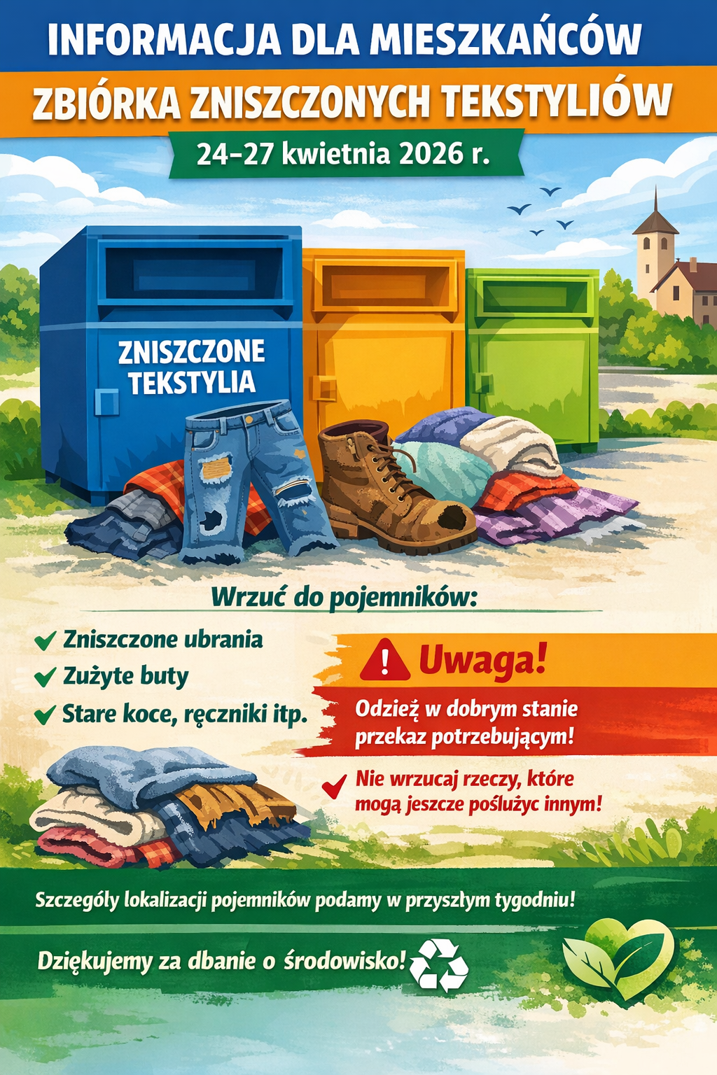 Zbiorka zniszczonych tekstyli&oacute;w