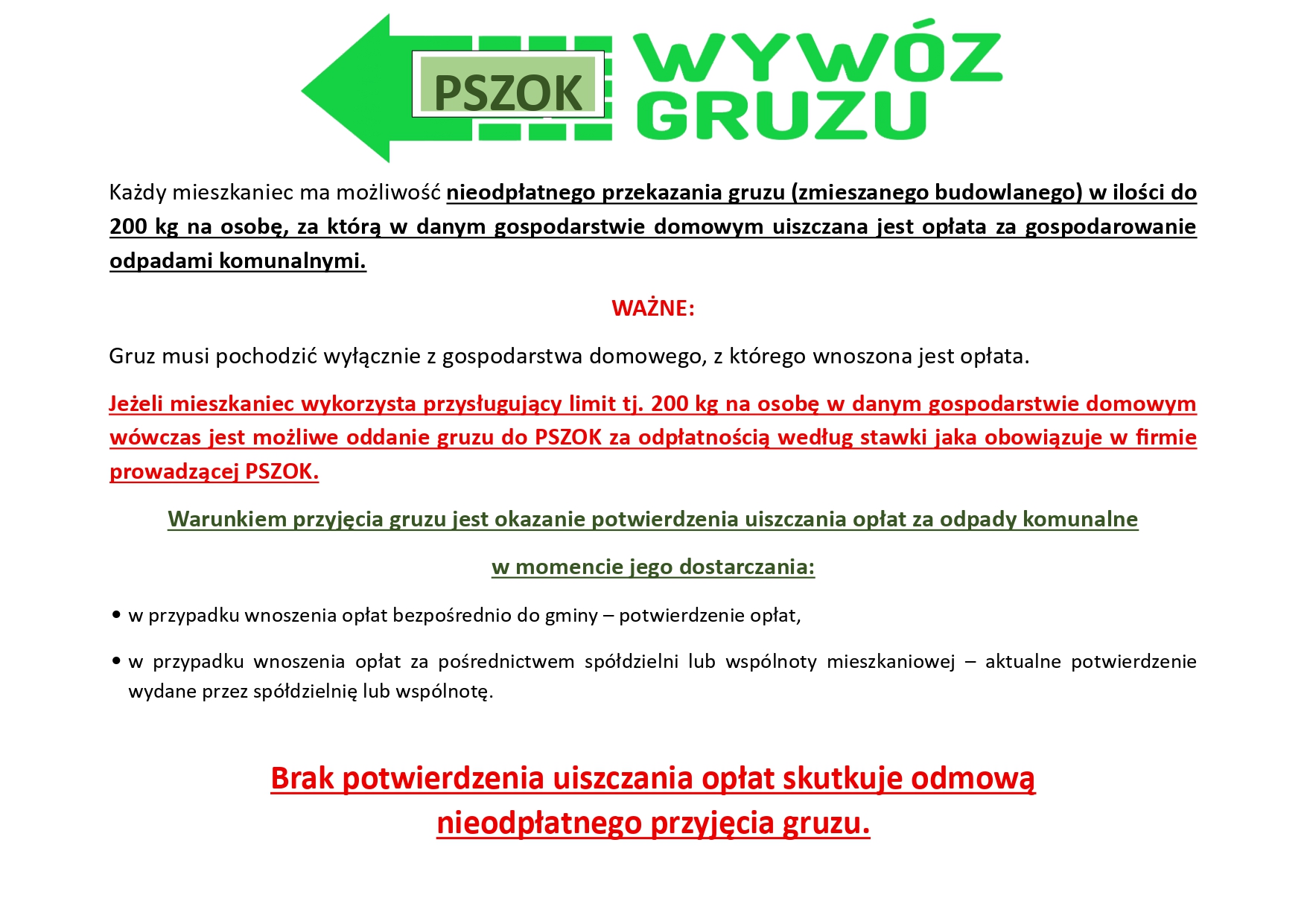 Grafika informacyjna - gruz